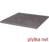 Клінкерна плитка TAURUS GRYS сходинка рельєфна проста структурна 30x30x1,1 сірий 300x300x0 матова